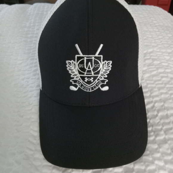 Under Armour Golf Hat Men’s Blue Cap Flex Stretch Fitted White Cool Switch M/L - Picture 1 of 3